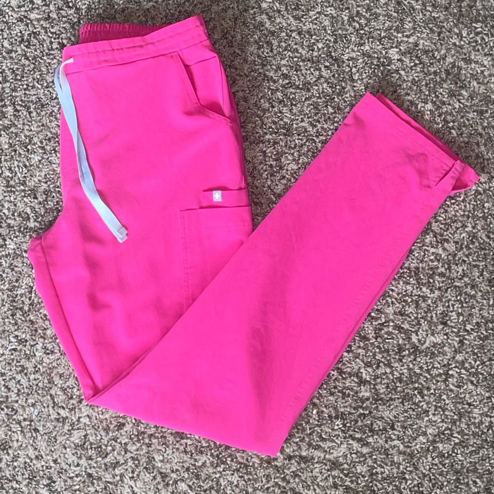 Figs Yola scrub bottoms: medium, tall, shocking pink